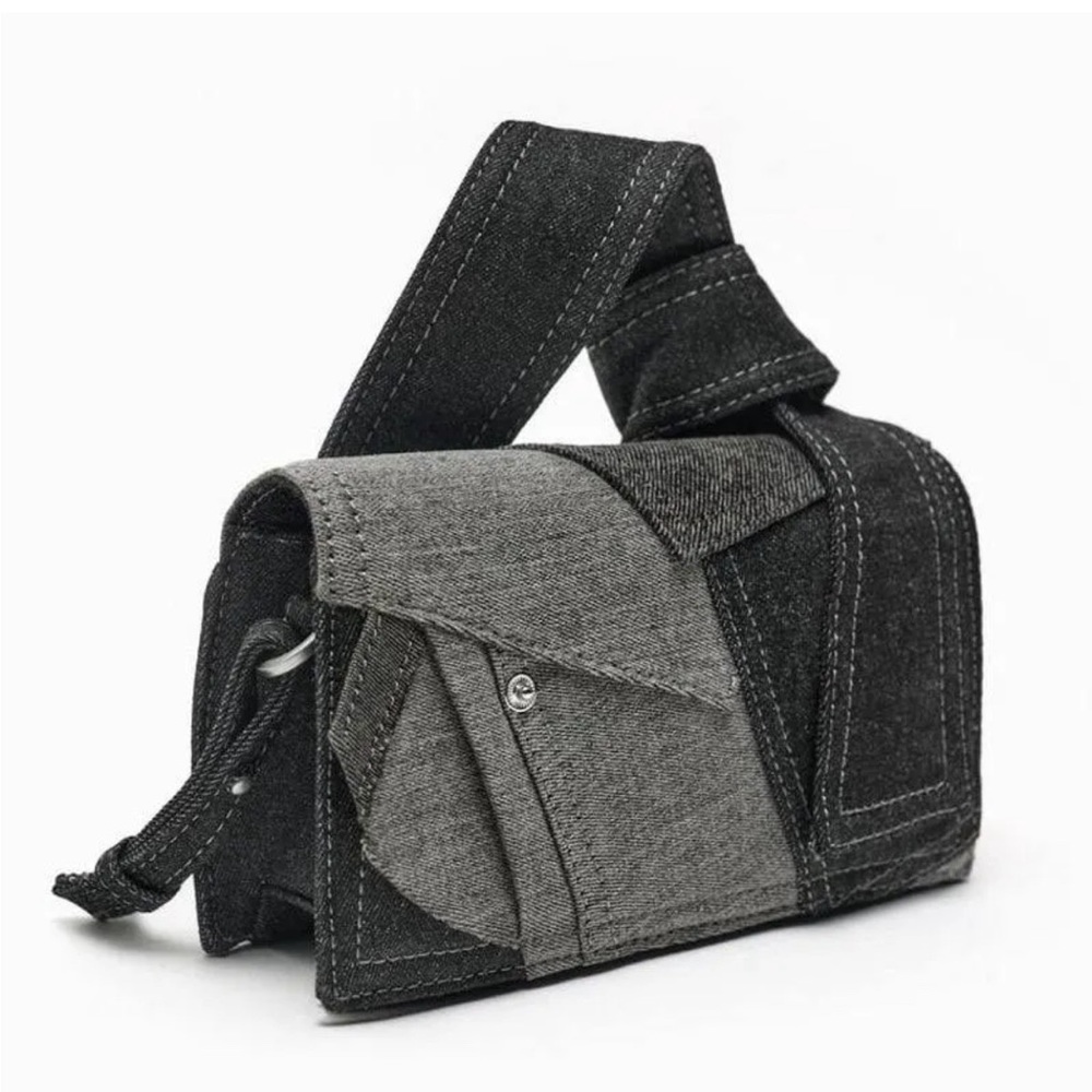 PATCHWORK DENIM MINI CITY BAG